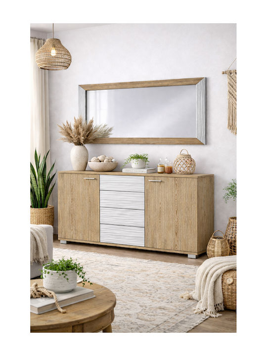 Sarris Μπουφές Ξύλινος mit Spiegel Eiche 150x45x88cm