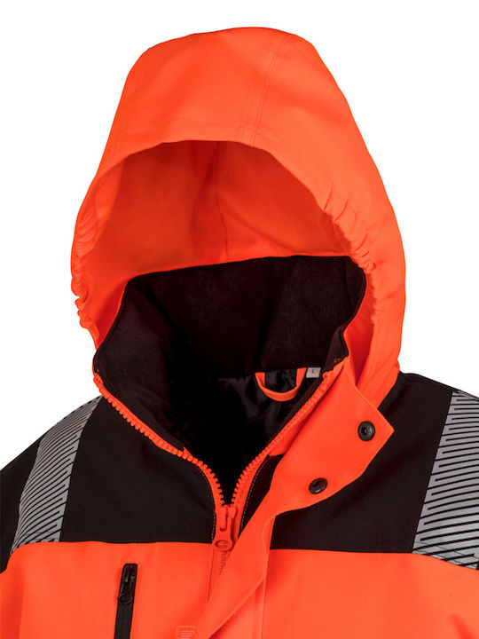 Предпазно Яке Водоустойчиво Softshell Result R475x Флуоресцентен Оранжев Черен
