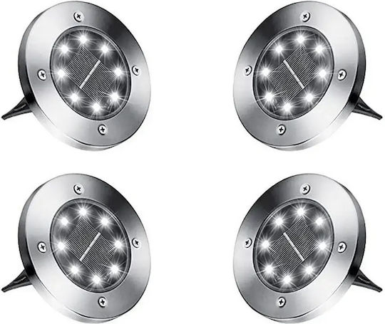 Verk Group Σετ 4 Καρφωτά Ηλιακά Φωτιστικά IP65 11.5x13εκ.