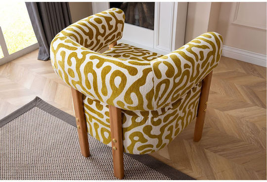 High Back Armchair Dark Walnut 68x60x60cm