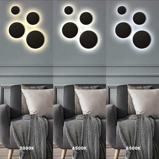 Eko Light Modern Wall Lamp with Integrated LED and Warm White Light Black 18x18x4.7cm
