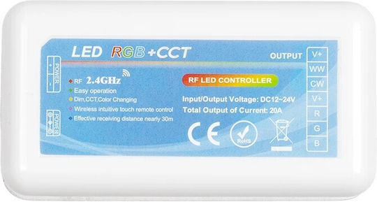 GloboStar Controler RGBW Fără Fir Atingere RF cu Control la Distanță LED Controler RGBW-WW cu Telecomandă 2.4G 12V 240W 24V 480W 73424