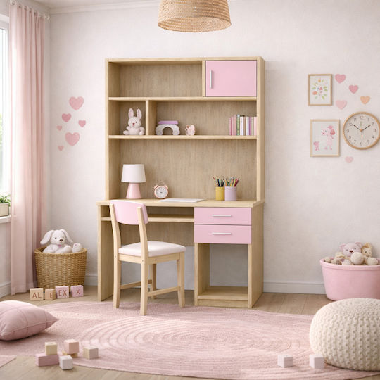 Birou pentru copii din melamină roz 100x55x80cm