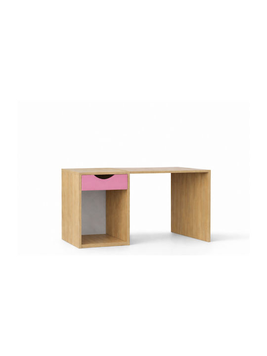 Birou pentru copii din melamină roz 130x55x80cm Birou pentru copii din melamină roz 130x55x80cm