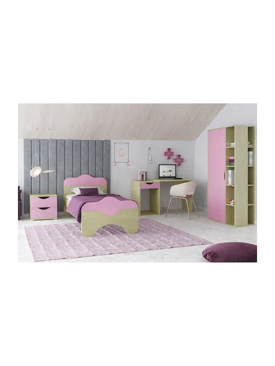 Birou pentru copii din melamină roz 130x55x80cm