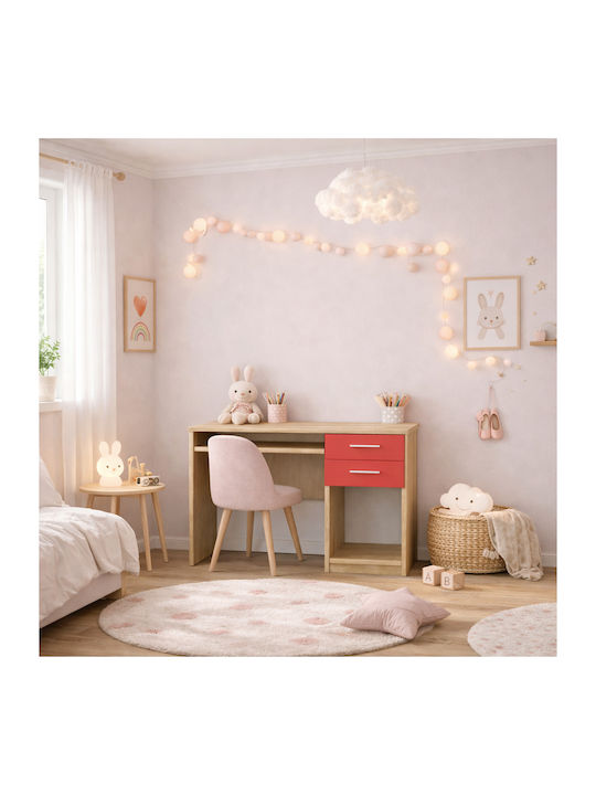Kinder Schreibtisch aus Melamin Rote 100x55x80cm