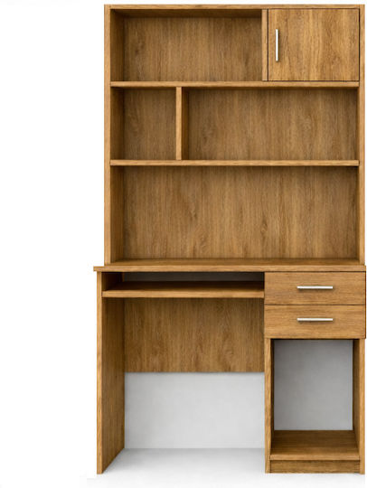 8-14 Kinder Schreibtisch mit Bibliothek aus Melamin Braune 100x55x180cm