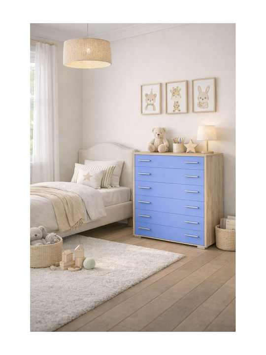 Kinderkommode Hellblau 90x45x108cm