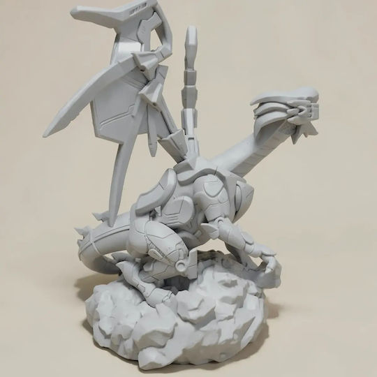 Небоядисана 3D Фигура Mecha Blue Eyes White Dragon Готова За Боядисване DIY Подарък Цветове 30 См 1:6
