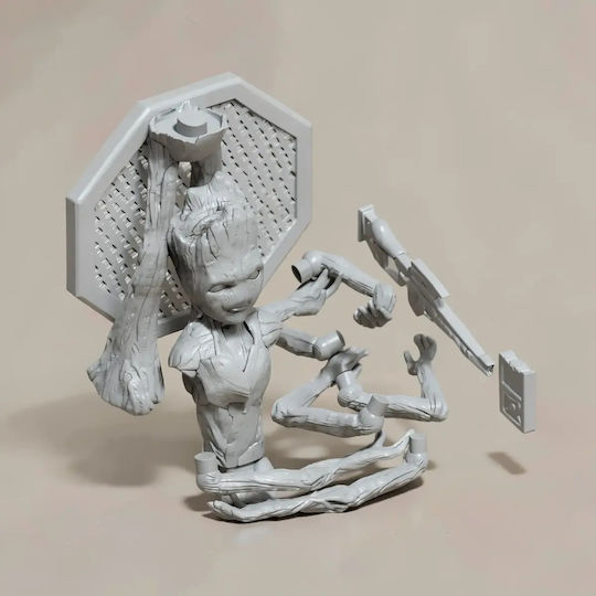 Unpainted 3D Figure Teenage Groot Painting DIY Gift Colors 15.2 Cm 1:12
