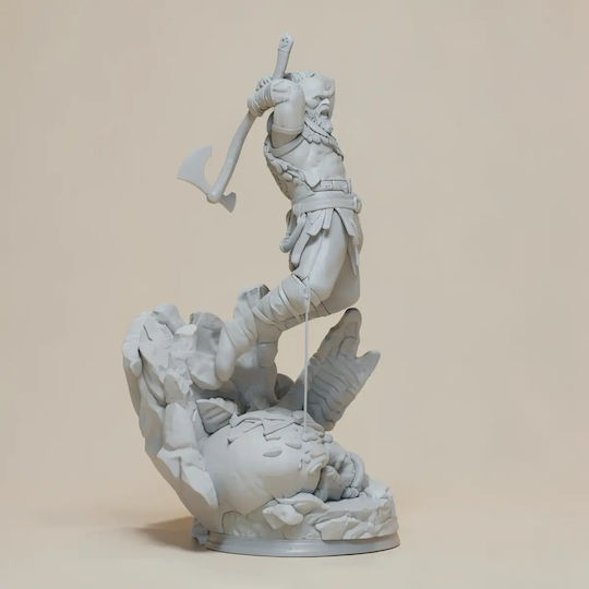 Unbemalte 3d Figur Kratos Sein Axt Gott des Krieges Bemalen Diy Geschenk Farben 30 Cm 1:6