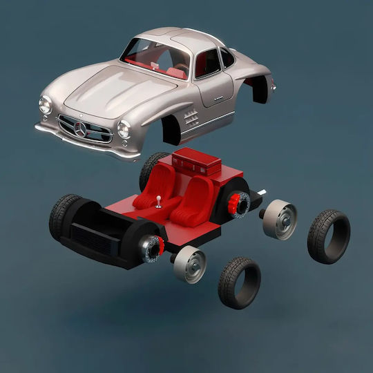 Unpainted 3D Figure Model Kit Car Mercedes 300SL Painting DIY Gift Colors 30 cm 1:6