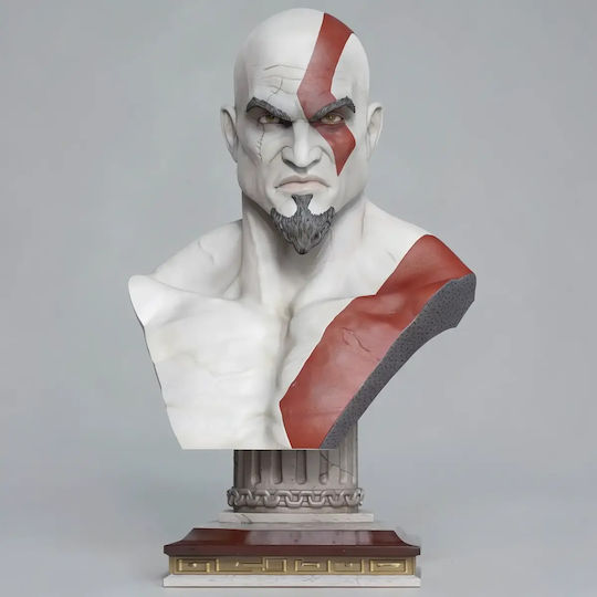 Άβαφη 3D Фигура Kratos Богът на войната Бюст 3D Модел Скулптура Боядисване DIY Подарък Цветове 15,2 см 1:12