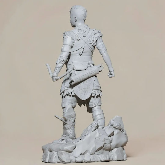 Небоядисана 3D Фигура Atreus Богът На Войната Ragnarok 3D Боядисване DIY Подарък Цветове 30 См 1:6