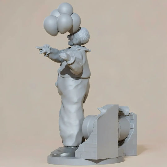 Unpainted 3D Figure Pennywise 80s Digital Painting DIY Gift Colors 30 Cm 1:6