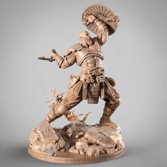 Unpainted 3D Figure Kratos Axe Shield Painting Diy Gift Colors 20 Cm 1:8