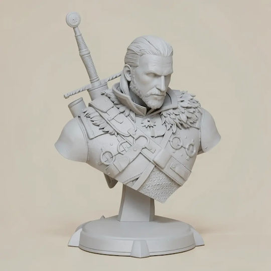 Unpainted 3D Figure Geralt Bust 155mm Demon Head Witcher 3 Painting DIY Gift Colors 20 cm 1:8