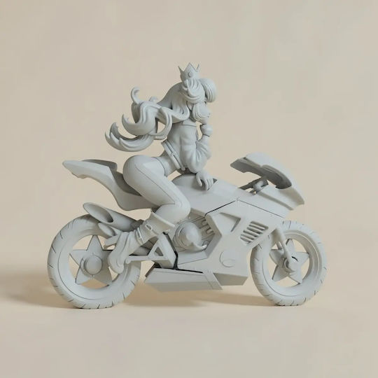 Unpainted 3D Figure Princess Peach On Motor Super Mario 3D Printing Figurine Painting Diy Gift Colors 15.2 Cm 1:12