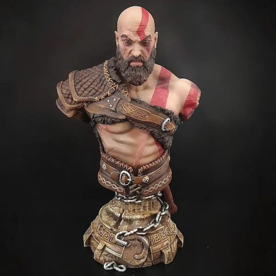Άβαφη 3D Фигура Old Kratos Бюст 3D Боядисване DIY Подарък Цветове 20 см 1:8