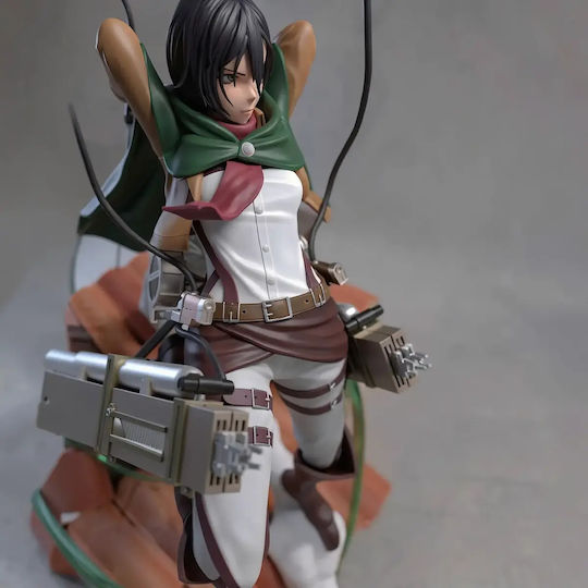 Unbemalte 3d Figur Mikasa Auf Dach Angriff auf Titan 3d Druck Figur Bastelset Diy Geschenk Farben 30 Cm 1:6