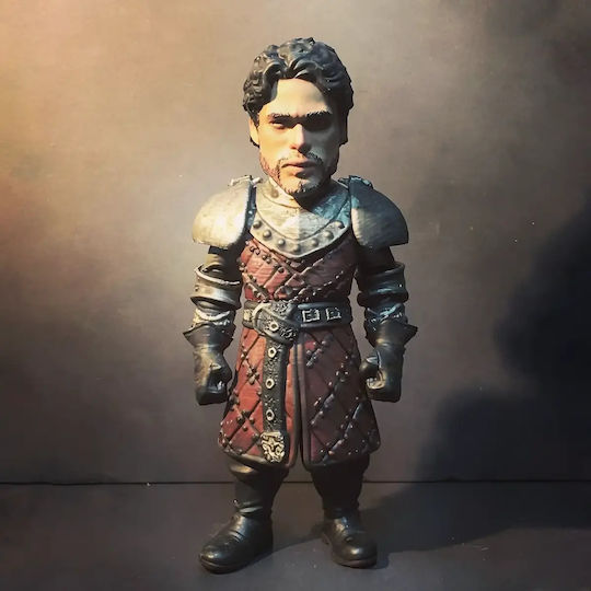 Unpainted 3D Figure Game Thrones Robb Stark Chibi 3D Printing Figurine Painting DIY Gift Colors 20 Cm 1:8