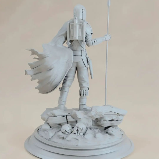 Unpainted 3D Mandalorian Statue Standing From Starwars Diy Painting Gift Colors 30 Cm 1:6