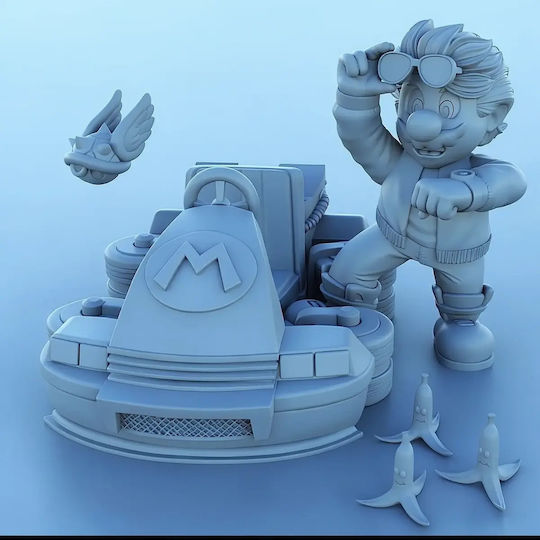 Unpainted 3D Figure Super Mario Back To Future Painting DIY Gift Colors 15.2 Cm 1:12