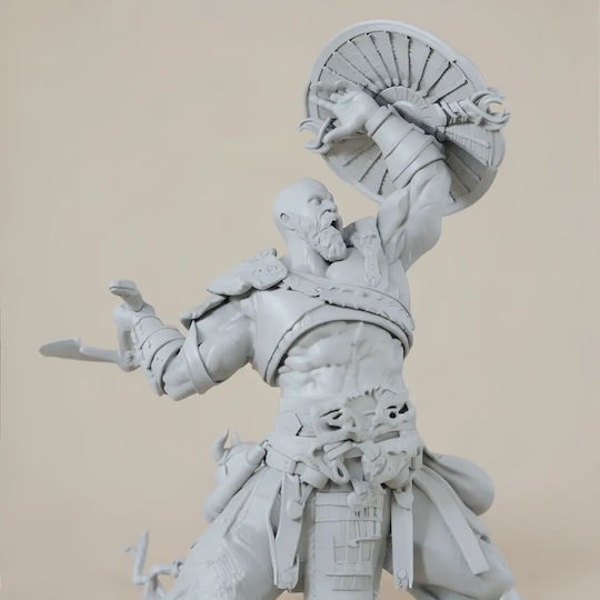 Unpainted 3D Figure Kratos Axe Shield Painting DIY Gift Colors 30 Cm 1:6