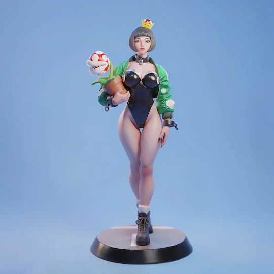 Небоядисана 3D Фигура Princess Chompette Super Mario Статуи 3D Печат Боядисване DIY Подарък Цветове 20 см 1:8