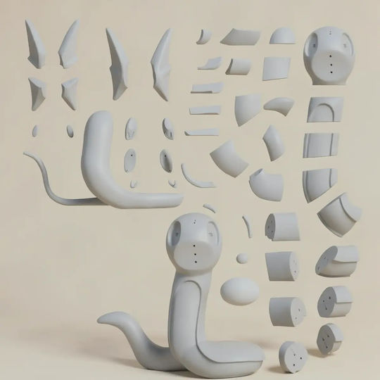 Unpainted 3D Figure Life Size Dratini Pokemon Painting DIY Gift Colors 15.2 Cm 1:12