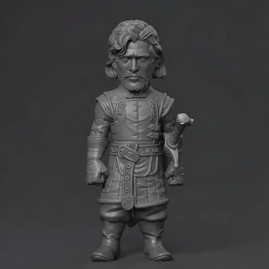 Unpainted 3D Figure Game Thrones Jon Snow Night Watch Chibi 3D Printing Figurine Painting DIY Gift Colors 30 Cm 1:6