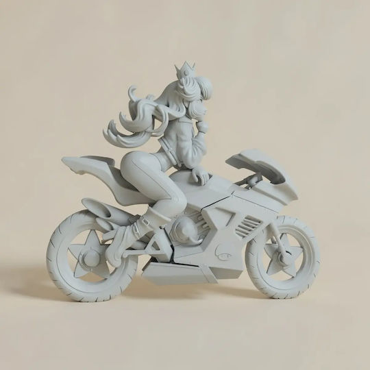 Unpainted 3D Figure Princess Peach On Motor Super Mario 3D Printing Figurine Painting DIY Gift Colors 30 Cm 1:6