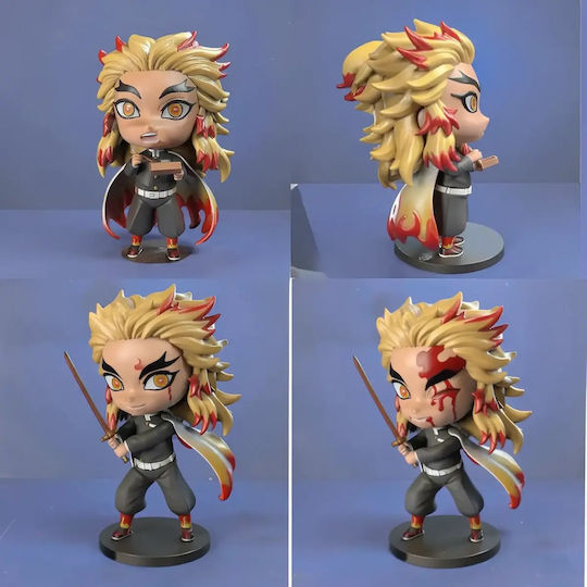 Unpainted 3D Figure Kyojuro Rengoku Nendoroid From Kimetsu No Yaiba 3D Model Painting DIY Gift Colors 15.2 Cm 1:12