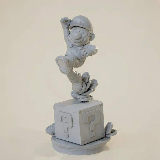 Άβαφη 3d Φιγούρα Super Mario Bros On Mystery Box Βάψιμο Diy Δώρο Χρώματα 20 Cm 1:8