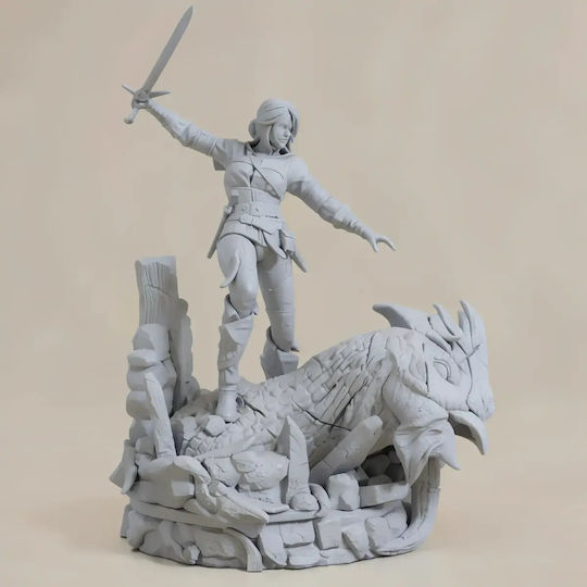 Unbemalte 3d Figur Ciri Witcher Dämon 3d Bemalung Diy Geschenk Farben 20 Cm 1:8