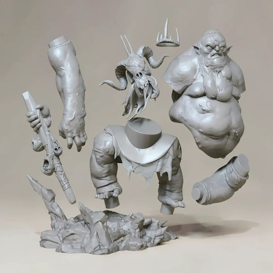 Unpainted 3D Figure Goblin King From Hobbit Painting DIY Gift Colors 30 Cm 1:6