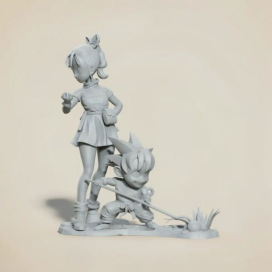 Άβαφη 3d Φιγούρα Goku Bulma From Dragon Ball Βάψιμο Diy Δώρο Χρώματα 20 Cm 1:8