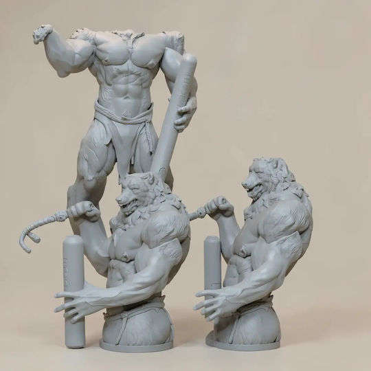 Άβαφη 3d Sammelbare Figur Blade Wolf Pen Holder Basis Diy Δώρο Χρώματα 30 Cm 1:6