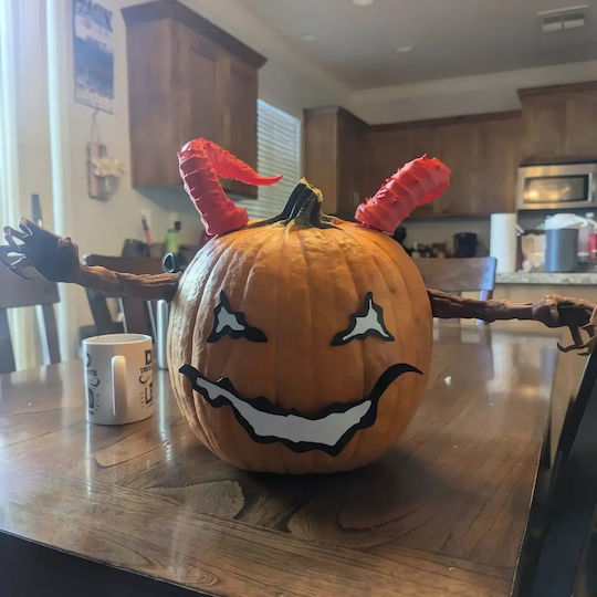 Небоядисана 3D Фигура Various Pumpkin Head Face Head Хелоуин Боядисване DIY Подарък Цветове 30 см 1:6