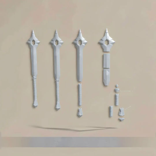 Небоядисана 3D Фигура Cosplay Balins Sword Mace Hobbit Боядисване DIY Подарък Цветове 20 см 1:8