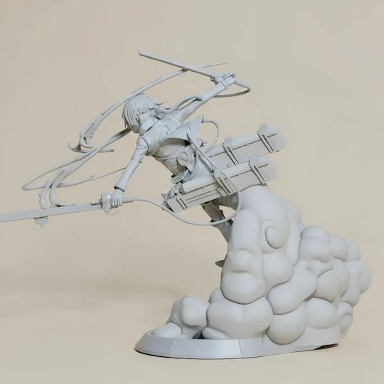 Άβαφη 3d Φιγούρα Mikasa Titan Head 3d Βάψιμο Diy Δώρο Χρώματα 20 Cm 1:8