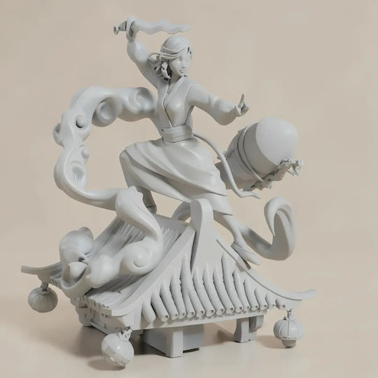 Unpainted 3D Figure Mulan On Roof Sculptures 3D Printing Painting DIY Gift Colors 15.2 Cm 1:12