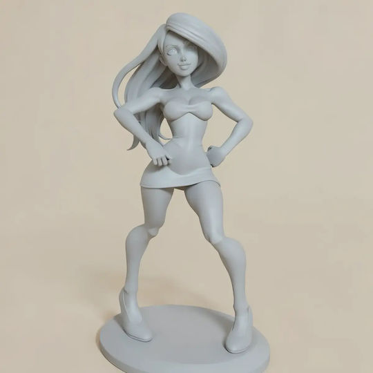 Unpainted 3D Figure Kim Possible Stylized 3D Printing Models Painting DIY Gift Colors 15.2 Cm 1:12