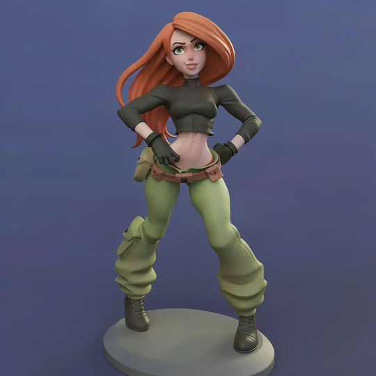 Unpainted 3D Figure Kim Possible Stylized 3D Printing Models Painting DIY Gift Colors 15.2 Cm 1:12