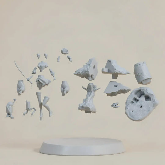 Unpainted 3D Figure 2B Stand On Tree Base Nier Automata Files Painting DIY Gift Colors 15.2 Cm 1:12