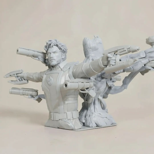 Unpainted 3D Figure Star Lord Groot From Guardian Galaxy Painting DIY Gift Colors 30 Cm 1:6