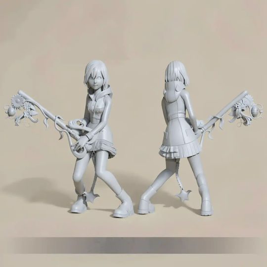 Unpainted 3D Figure Kairi Kingdom Hearts Painting DIY Gift Colors 20 Cm 1:8