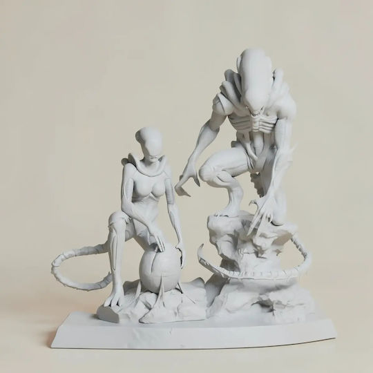 Unpainted 3D Alien Couple Figure Painting DIY Gift Colors 30 Cm 1:6