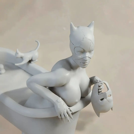 Unpainted 3D Figur Catwoman In Bathtub From DC Diy Painting Gift Colors 20 Cm 1:8