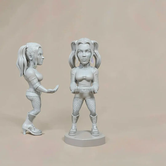 Unpainted 3D Figure Harley Quinn Joystick Holder 3D Painting DIY Gift Colors 15.2 Cm 1:12